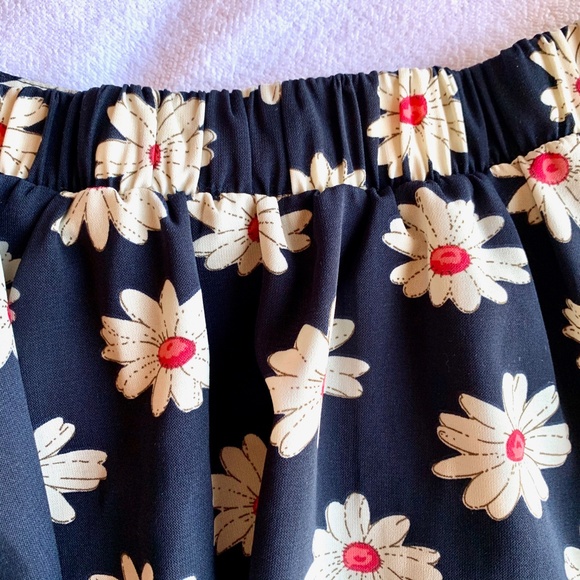 Blu Pepper Blue Floral Daisy Mini Skater Skirt - Picture 5 of 8